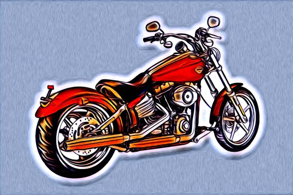 Motorcycle Llustration Color Isolated Art — Stock Photo, Image