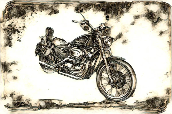Motorkerékpár Csillogás Szín Elszigetelt Művészet — Stock Fotó