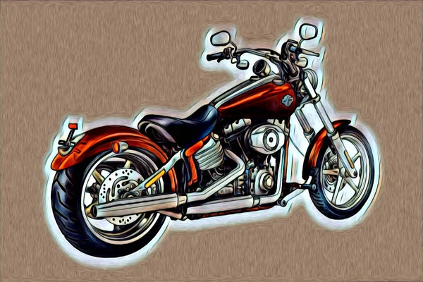 オートバイのイラストの色の孤立した芸術 — ストック写真