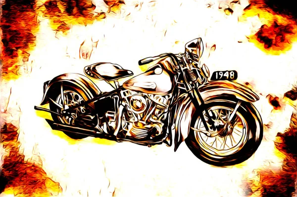 Ilustración Motocicleta Color Arte Aislado — Foto de Stock