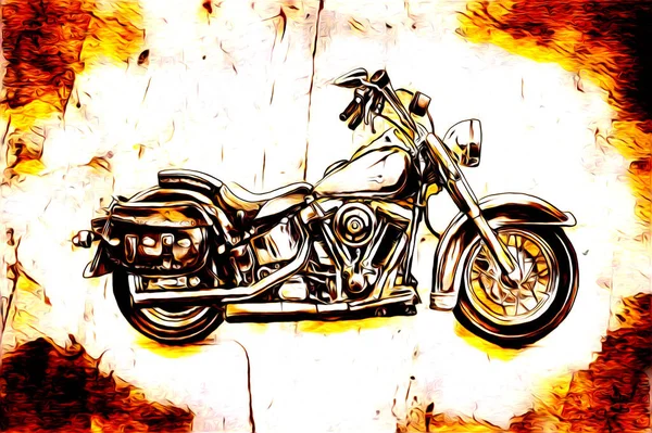 Motorcycle Llustration Color Isolated Art — Stock Photo, Image