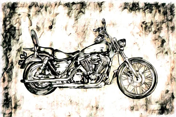 Motorrad Llustration Farbe Isoliert Kunst — Stockfoto