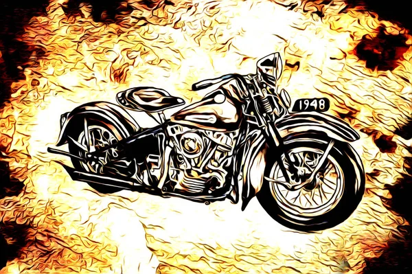 Motorcykel Llustration Färg Isolerad Konst — Stockfoto