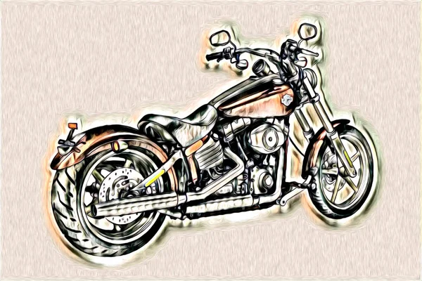 Motocicleta Llustração Cor Isolado Arte — Fotografia de Stock