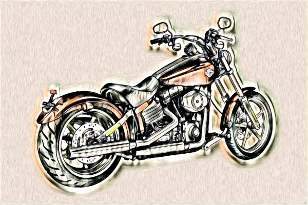 Motorrad Llustration Farbe Isoliert Kunst — Stockfoto