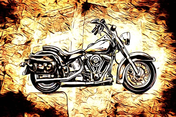 Motorcycle Llustration Color Isolated Art — Stock Photo, Image