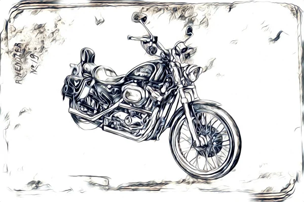 Motorcycle Llustration Color Isolated Art — Stock Photo, Image