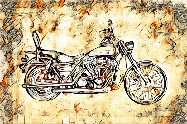 Motorcycle Llustration Color Isolated Art — Stock Photo, Image