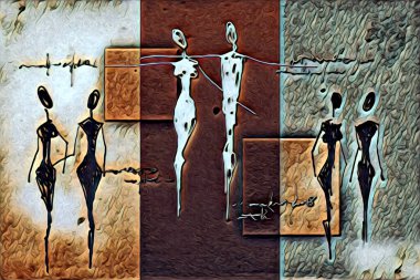 Afrikalı etnik retro vintage çizim çizimi