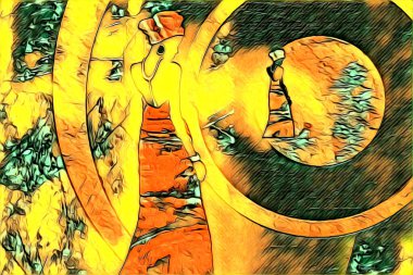 Afrikalı etnik retro vintage çizim çizimi