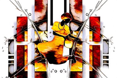 Afrikalı etnik retro vintage çizim çizimi