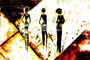 Afrikalı etnik retro vintage çizim çizimi