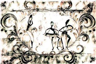 Afrikalı etnik retro vintage çizim çizimi