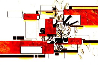 soyut renk tasarımı resim çizimi eskiz retro vintage