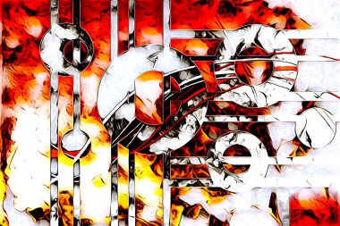 soyut renk tasarımı resim çizimi eskiz retro vintage