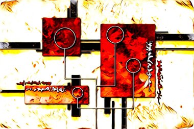 soyut renk tasarımı resim çizimi eskiz retro vintage