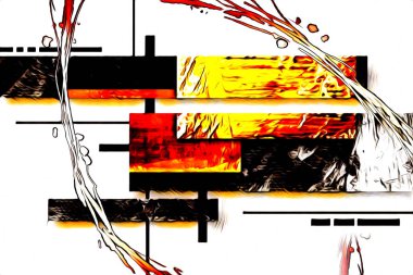 soyut renk tasarımı resim çizimi eskiz retro vintage