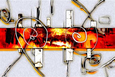 soyut renk tasarımı resim çizimi eskiz retro vintage