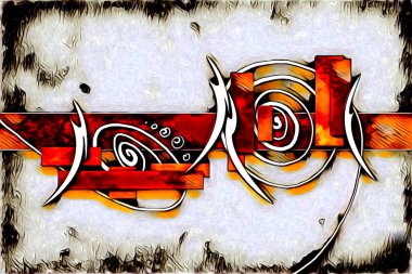 soyut renk tasarımı resim çizimi eskiz retro vintage