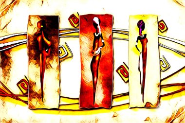 soyut renk tasarımı resim çizimi eskiz retro vintage