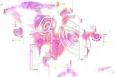 soyut renk tasarımı resim çizimi eskiz retro vintage