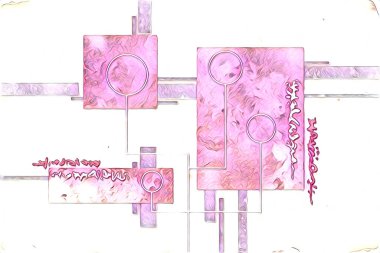 soyut renk tasarımı resim çizimi eskiz retro vintage