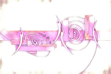 soyut renk tasarımı resim çizimi eskiz retro vintage