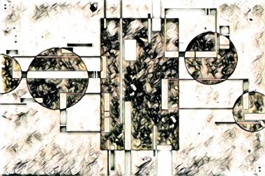 soyut renk tasarımı resim çizimi eskiz retro vintage