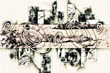 soyut renk tasarımı resim çizimi eskiz retro vintage