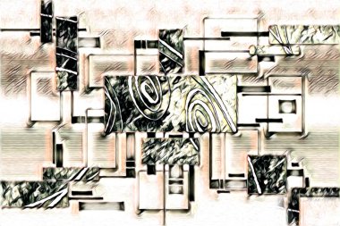 soyut renk tasarımı resim çizimi eskiz retro vintage