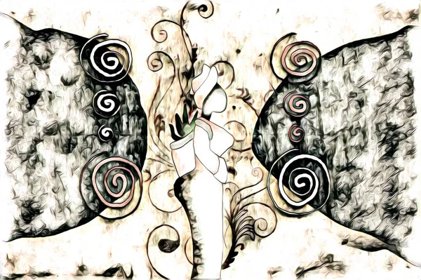 Afrikalı etnik retro vintage çizim çizimi