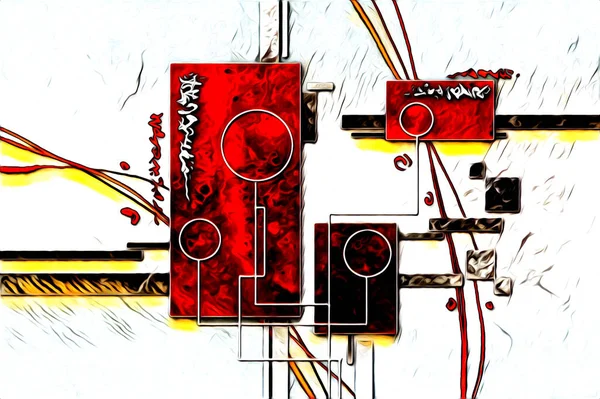 Abstrakte Farbe Design Kunst Illustration Zeichnung Malerei Skizze Retro Jahrgang — Stockfoto