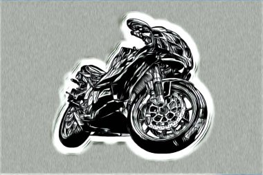 Motosiklet çizim rengi izole edilmiş resim