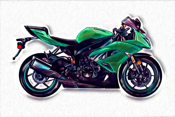 Motosiklet Çizim Rengi Izole Edilmiş Resim — Stok fotoğraf