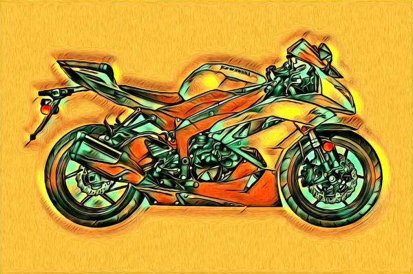 电单车漆色隔离艺术绘画 — 图库照片