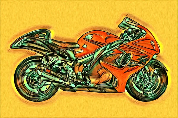 电单车漆色隔离艺术绘画 — 图库照片