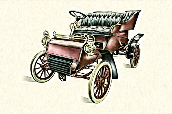 Old Classic Car Retro Vintage Illustration Drawing — Stock Photo, Image