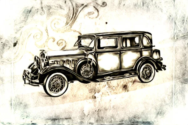 รถคลาสส กเก ภาพวาดว นเทจย อนย — ภาพถ่ายสต็อก