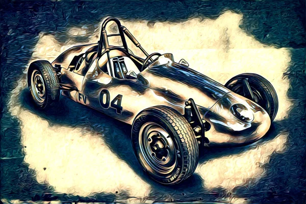 Vecchio Classico Auto Retrò Vintage Illustrazione Disegno — Foto Stock