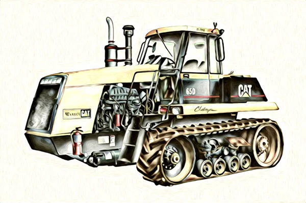 Excavator Illustration Color Isolated Art Work — Stock Photo, Image