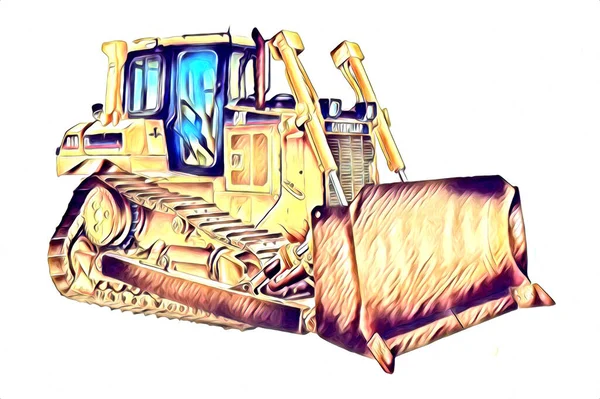 Excavator Illustration Color Isolated Art Work — Stock Photo, Image