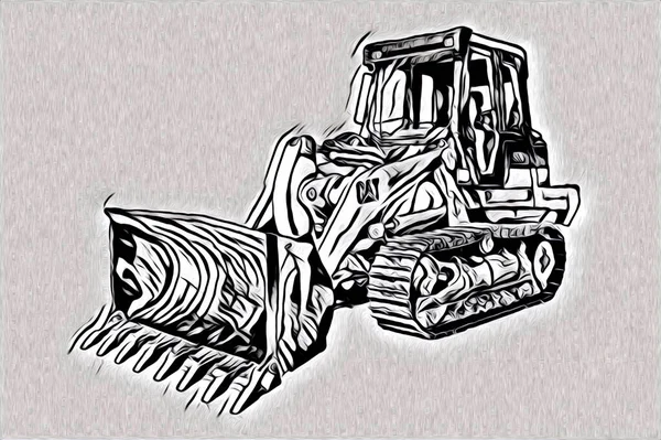 Excavator Illustration Color Isolated Art Work — Stock Photo, Image