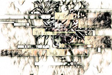 soyut renk tasarımı resim çizimi eskiz retro vintage