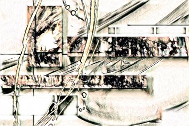 soyut renk tasarımı resim çizimi eskiz retro vintage