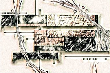 soyut renk tasarımı resim çizimi eskiz retro vintage