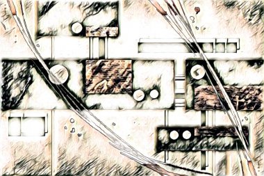 soyut renk tasarımı resim çizimi eskiz retro vintage