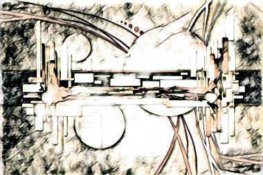 soyut renk tasarımı resim çizimi eskiz retro vintage