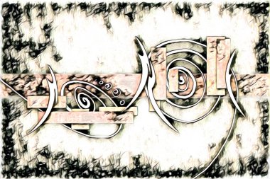 soyut renk tasarımı resim çizimi eskiz retro vintage