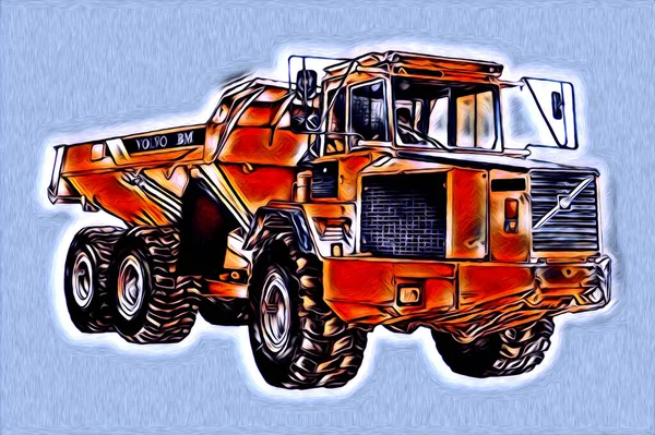 Amerikanische Lkw Illustration Farbe Isoliert Kunst Vintage Retro — Stockfoto