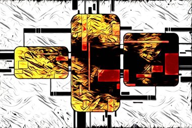 soyut renk tasarımı resim çizimi eskiz retro vintage